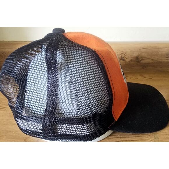 EC Embroidered Trucker Hat Orange Black Mesh Adjustable Snapback Baseball Cap K - Picture 3 of 8